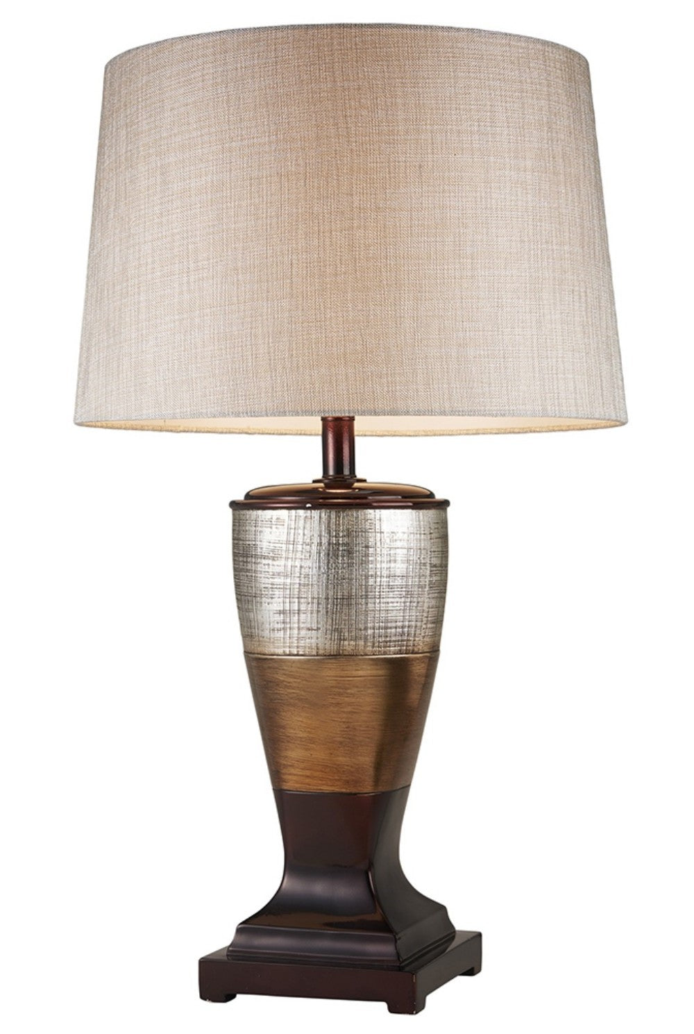 Exotic Brown and Gold Wide Stripe Table Lamp By Homeroots | Table Lamps | Modishstore - 3