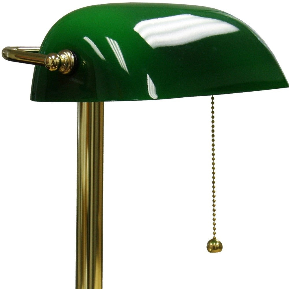 Gold and Green Hooded Table Lamp By Homeroots | Table Lamps | Modishstore - 3