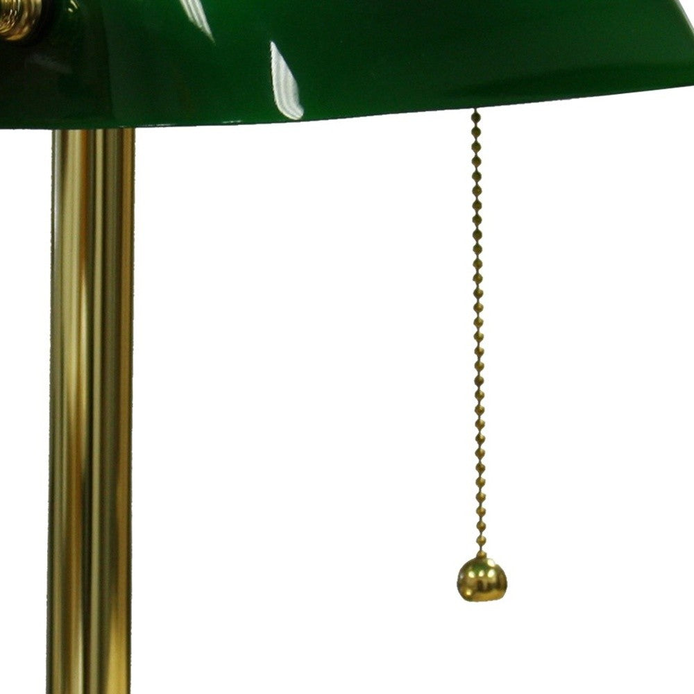 Gold and Green Hooded Table Lamp By Homeroots | Table Lamps | Modishstore - 4