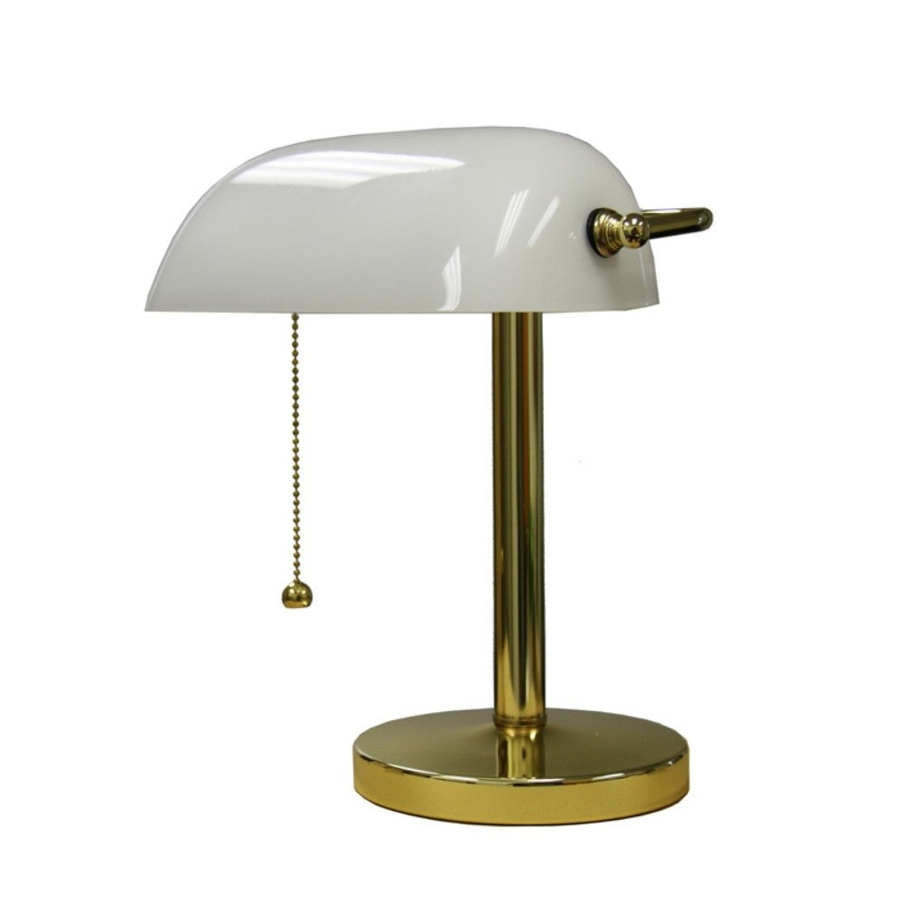 Gold and White Hooded Table Lamp By Homeroots | Table Lamps | Modishstore - 2