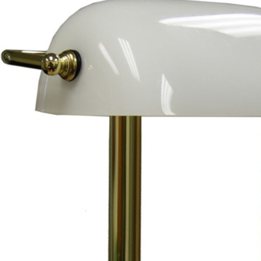 Gold and White Hooded Table Lamp By Homeroots | Table Lamps | Modishstore - 3