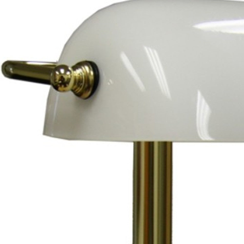 Gold and White Hooded Table Lamp By Homeroots | Table Lamps | Modishstore - 4