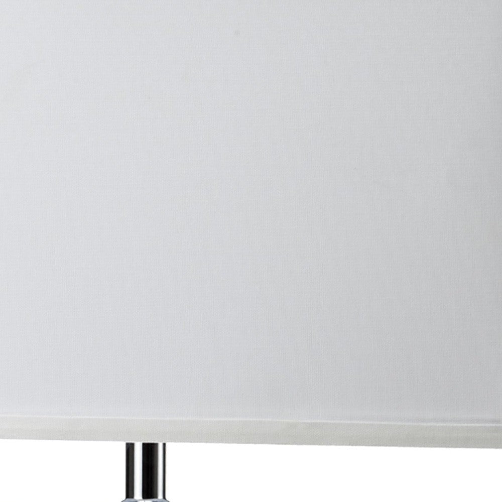 Modern White and Silver Table Lamp with USB By Homeroots | Table Lamps | Modishstore - 5