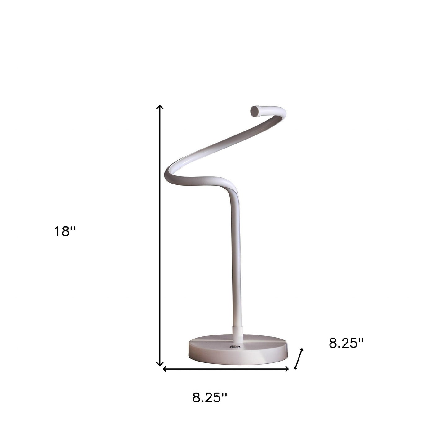 18" White Curvy Spiral LED Table Lamp By Homeroots | Table Lamps | Modishstore - 7