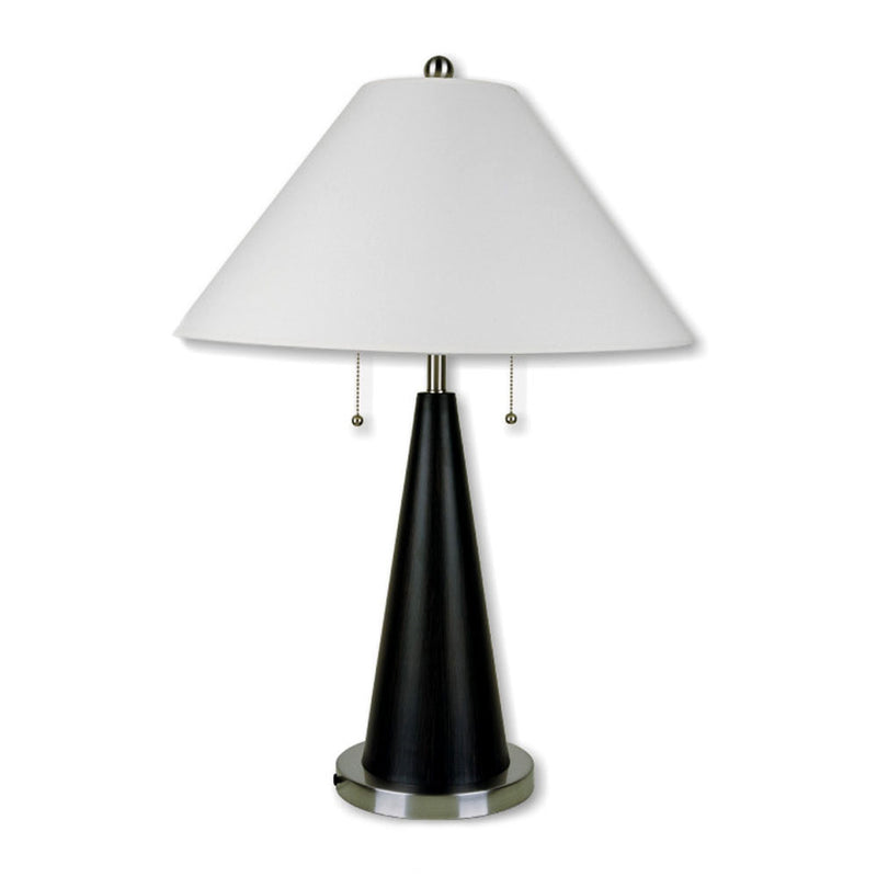 Black Conical Table Lamp with White Shade By Homeroots | Table Lamps | Modishstore