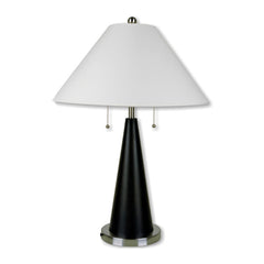 Black Conical Table Lamp with White Shade By Homeroots