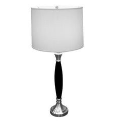 Silver and Black Metal Table Lamp By Homeroots