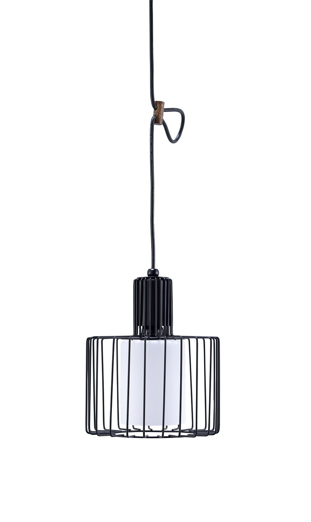 Black Metal Cage Hanging Light By Homeroots | Chandeliers | Modishstore - 3