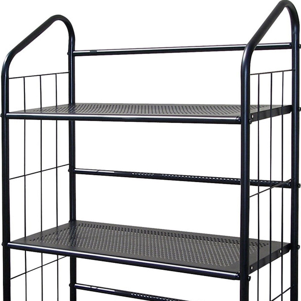 Black 3 Shelf Metal Standing Book Shelf By Homeroots | Shelves & Shelving Units | Modishstore - 3