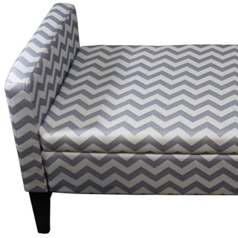 Modern Gray and White Chevron Print Storage Bench By Homeroots | Benches | Modishstore - 6