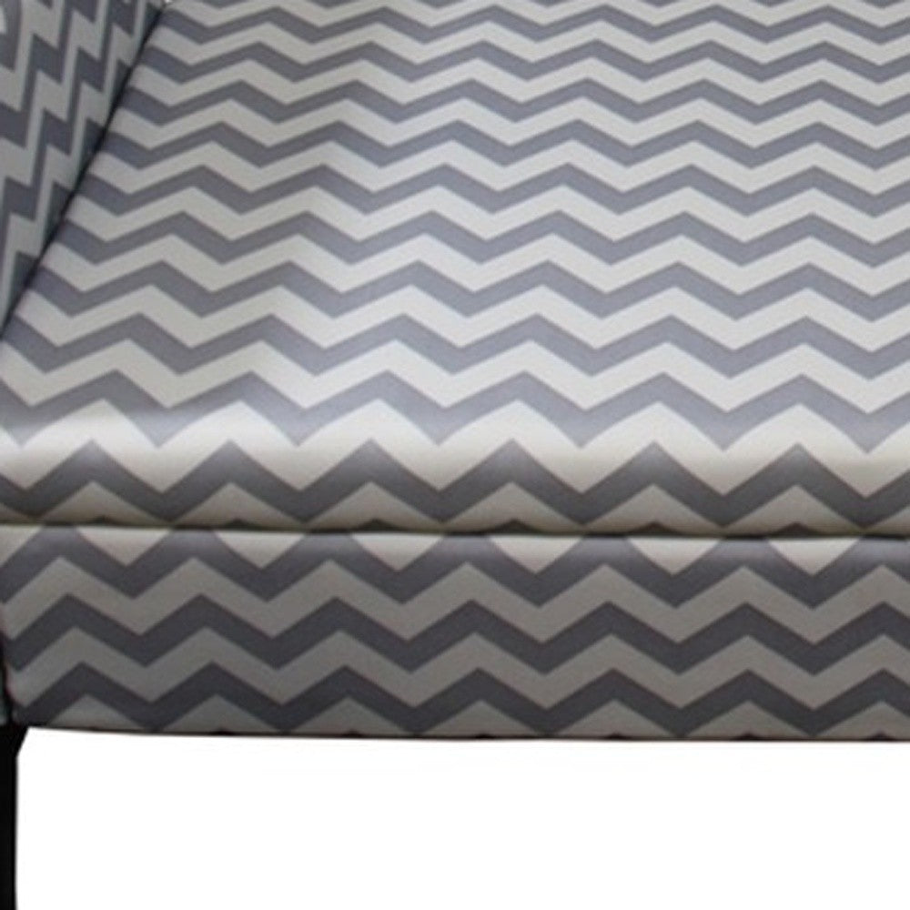 Modern Gray and White Chevron Print Storage Bench By Homeroots | Benches | Modishstore - 7