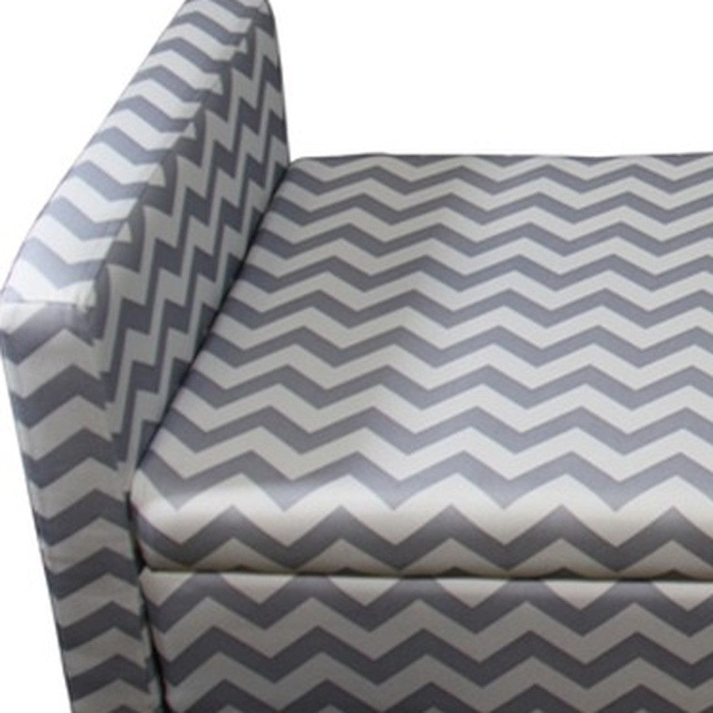 Modern Gray and White Chevron Print Storage Bench By Homeroots | Benches | Modishstore - 9