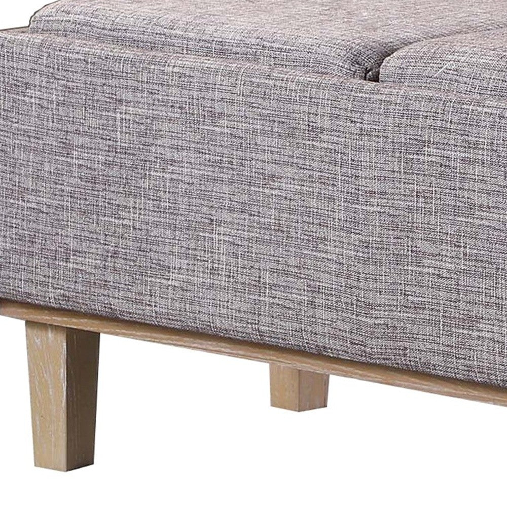 17" Wood Brown And Gray Upholstered 100% Polyester Entryway Bench With Flip Top By Homeroots | Benches | Modishstore - 6