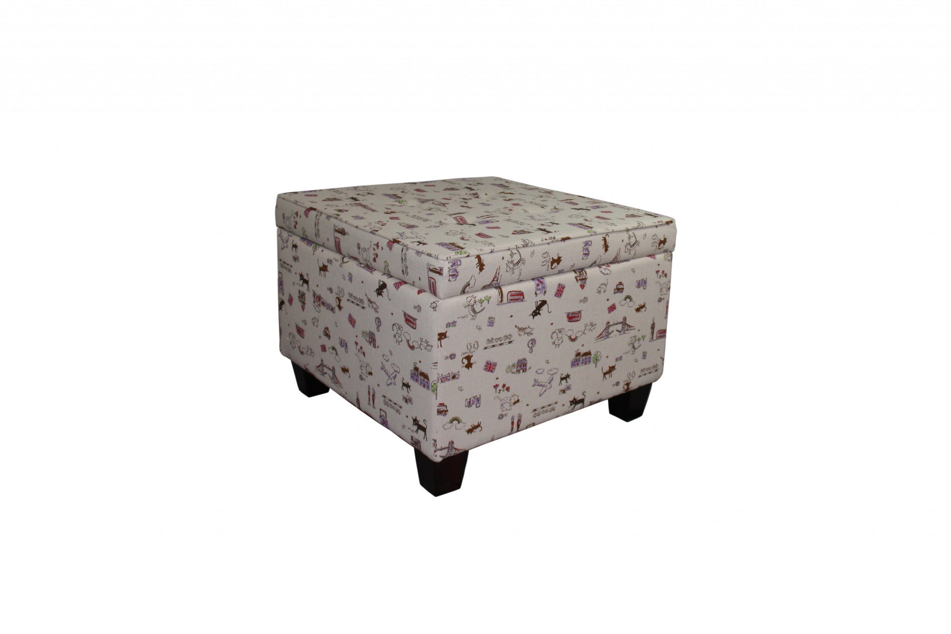 Traveling Cats Storage Ottoman By Homeroots | Ottomans | Modishstore - 3