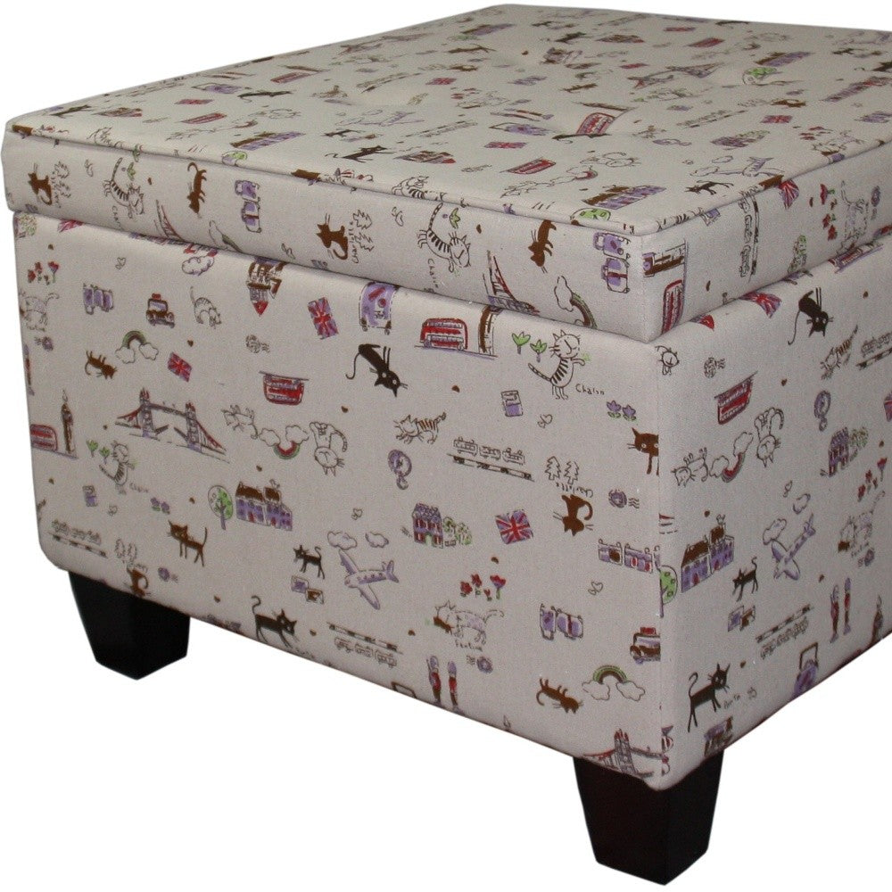 Traveling Cats Storage Ottoman By Homeroots | Ottomans | Modishstore - 4