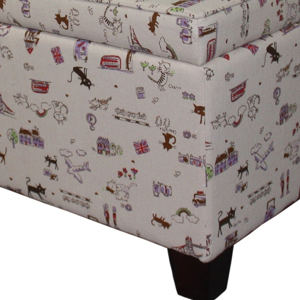 Traveling Cats Storage Ottoman By Homeroots | Ottomans | Modishstore - 5