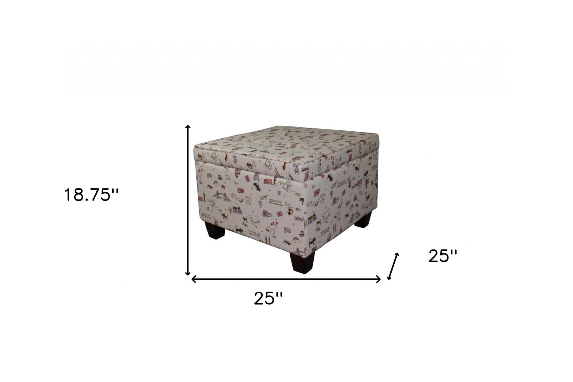 Traveling Cats Storage Ottoman By Homeroots | Ottomans | Modishstore - 6