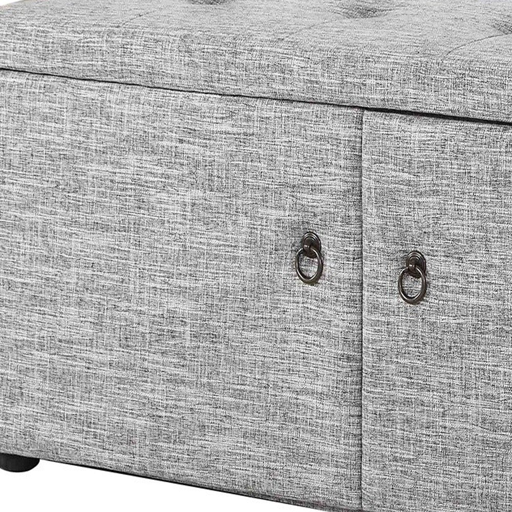 Light Gray Linen Look Double Door Shoe Storage Bench By Homeroots | Benches | Modishstore - 5