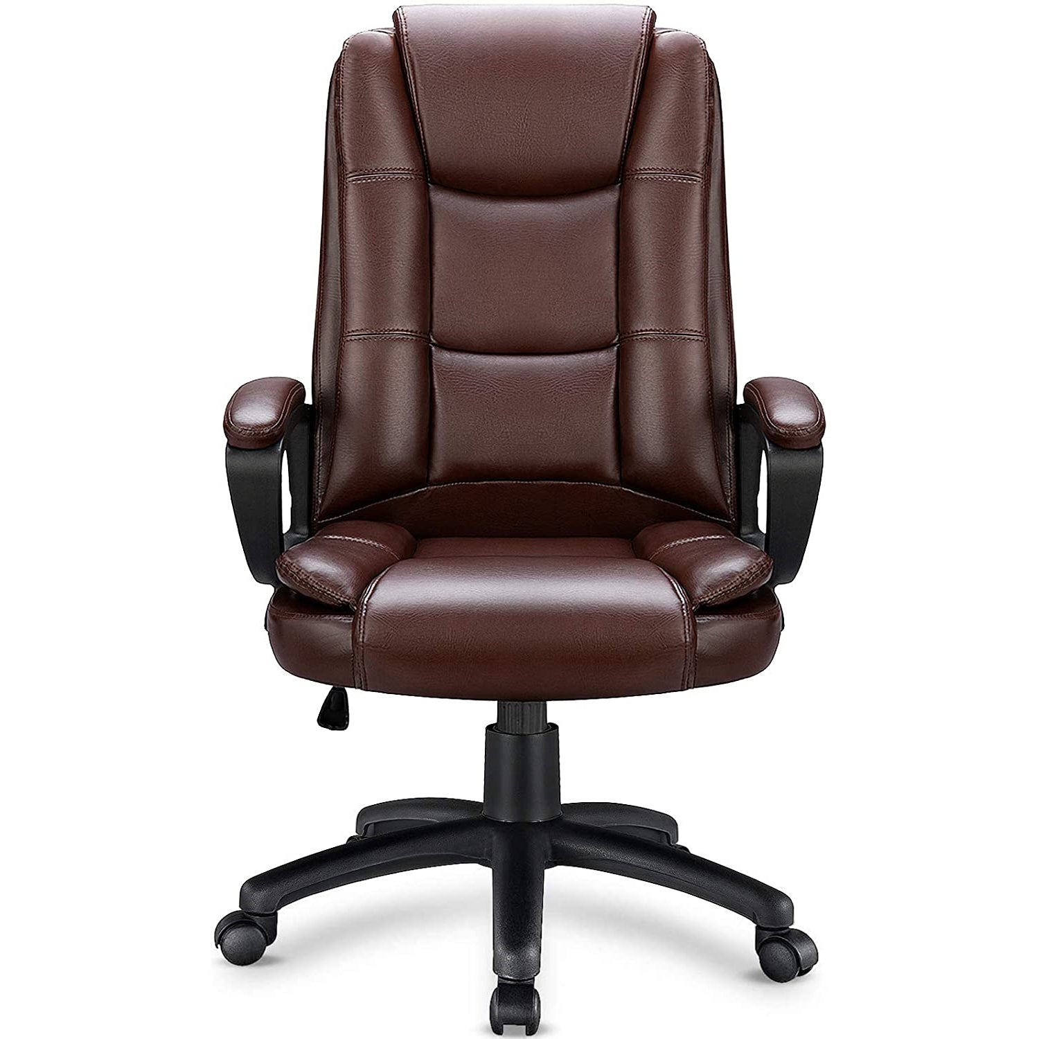 Brown Leather Executive Chair with Lumbar Support By Homeroots | Office Chairs | Modishstore - 7