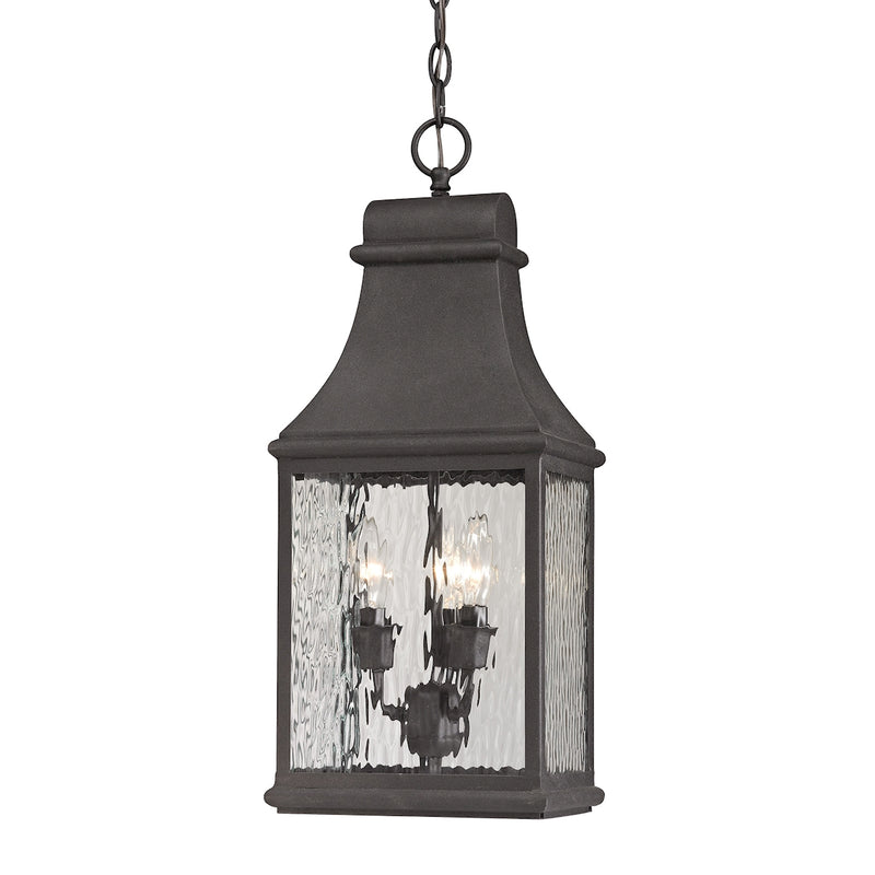 Forged Jefferson 3-Light Outdoor Pendant in Charcoal ELK Lighting | Pendant Lamps | Modishstore