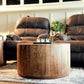 34" Natural Solid Wood Round Bunching Coffee Tables By Homeroots