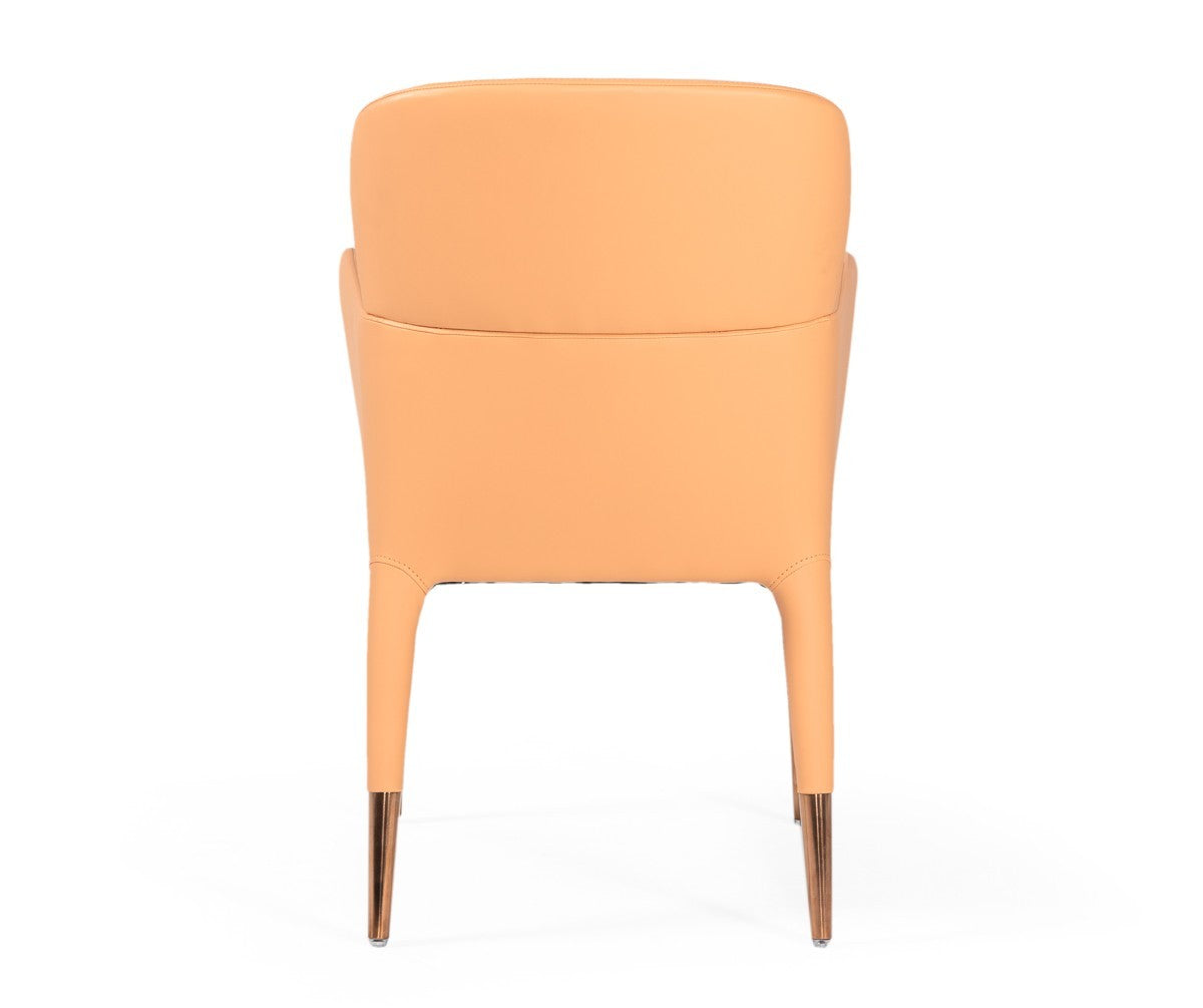 Peach Rosegold Dining Chair By Homeroots | Dining Chairs | Modishstore - 3