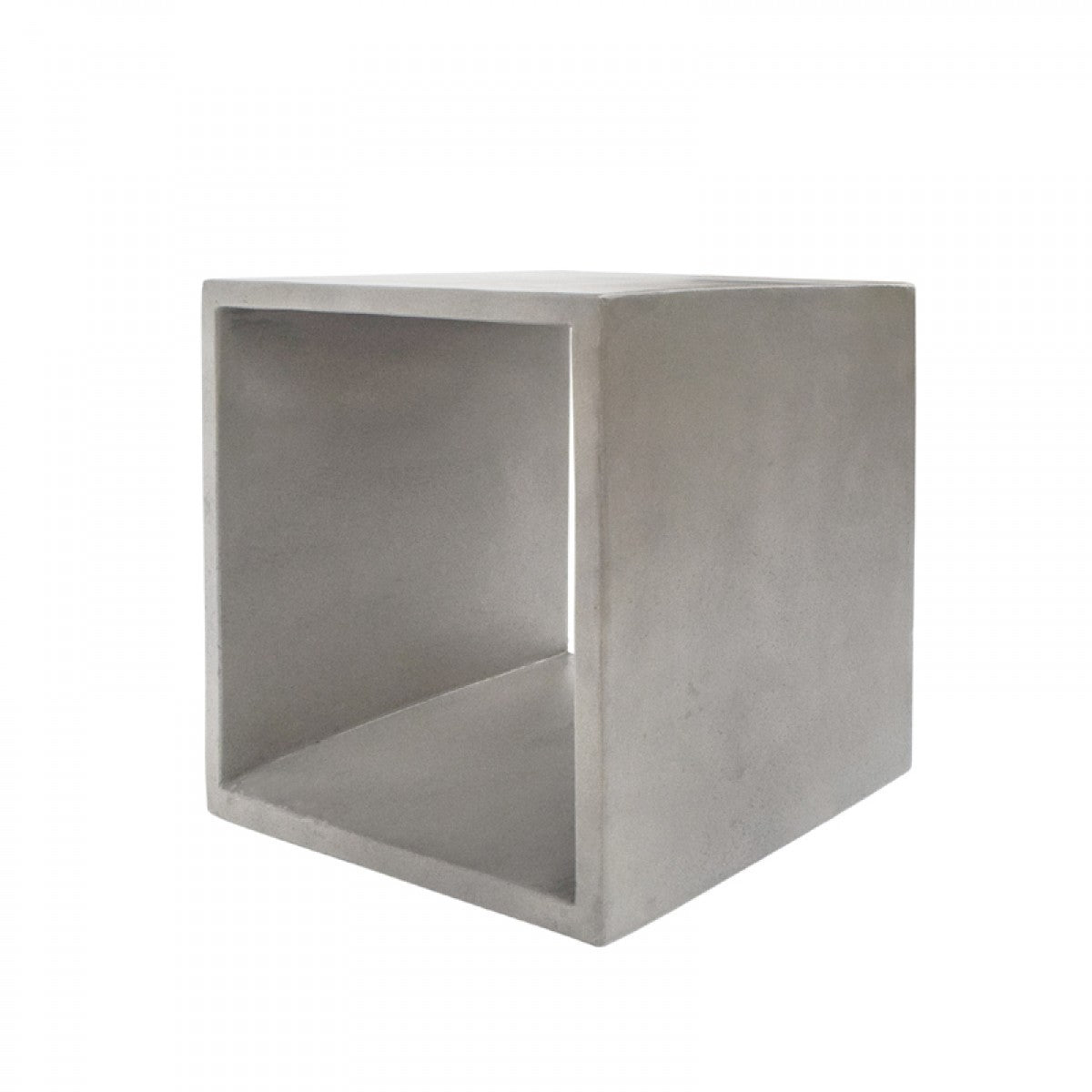 Minimalist Dark Gray Concrete Open Cube End or Side Table By Homeroots | End Tables | Modishstore