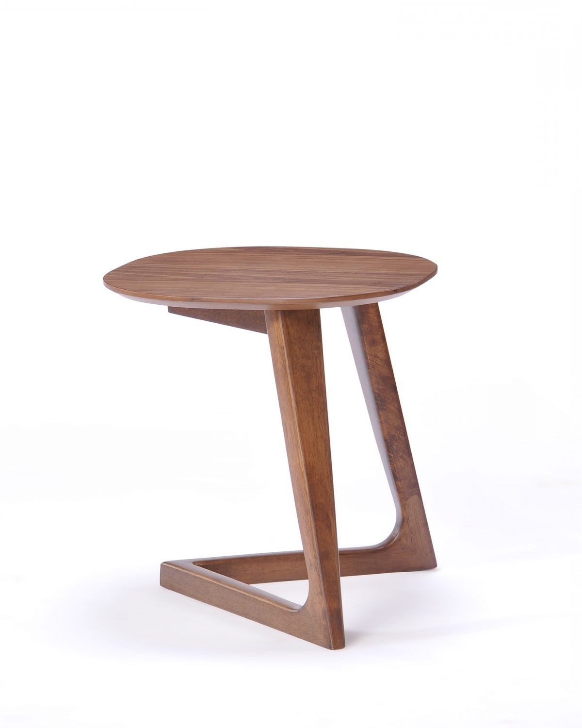 Mod Walnut Wood Asymmetric End Table By Homeroots | End Tables | Modishstore - 4