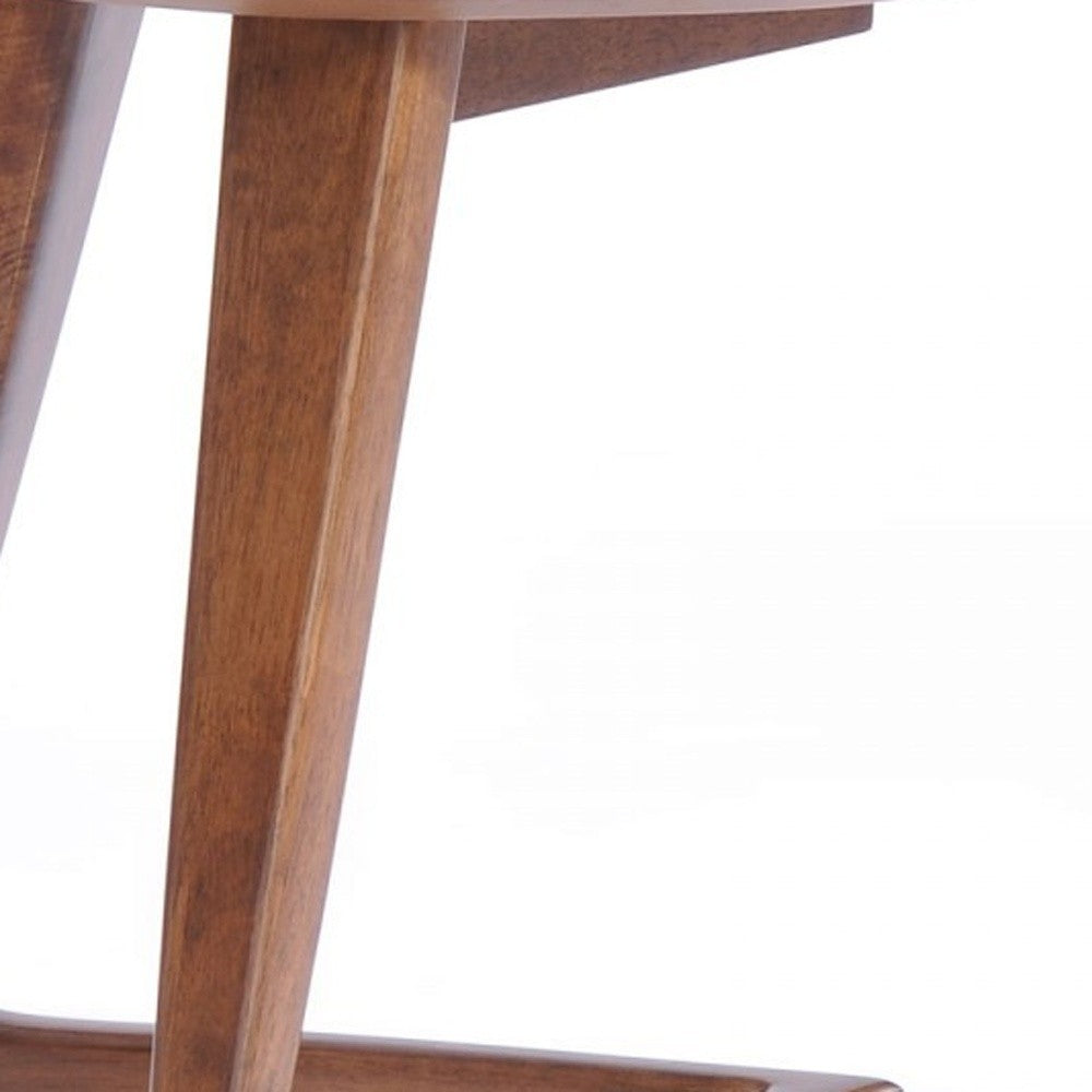 Mod Walnut Wood Asymmetric End Table By Homeroots | End Tables | Modishstore - 6