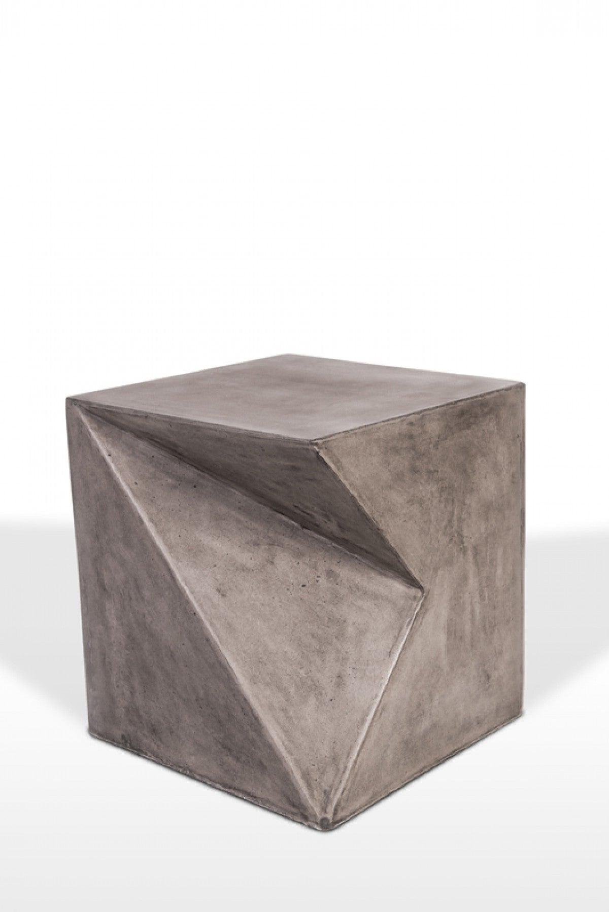 Asymmetric Dark Gray Concrete Cubed Stool By Homeroots | End Tables | Modishstore - 2