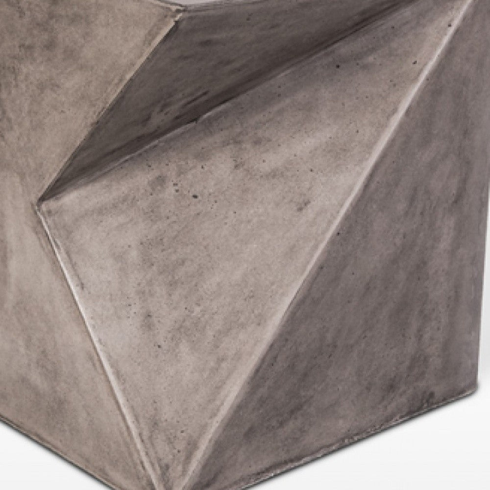 Asymmetric Dark Gray Concrete Cubed Stool By Homeroots | End Tables | Modishstore - 4