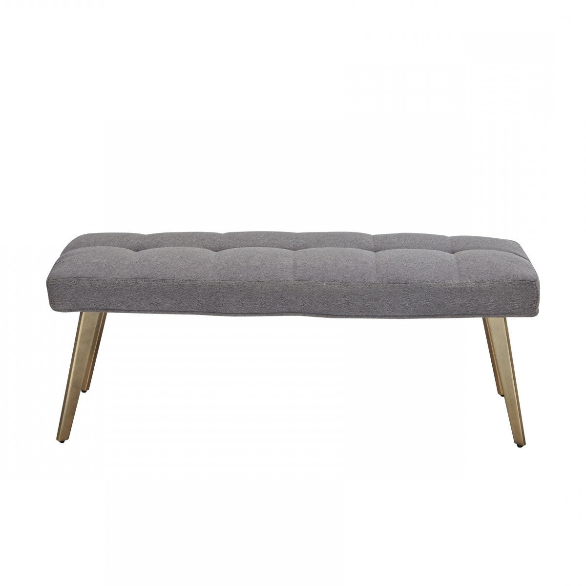 47" Gray And Gold Upholstered Linen Blend Dining bench By Homeroots | Benches | Modishstore - 3