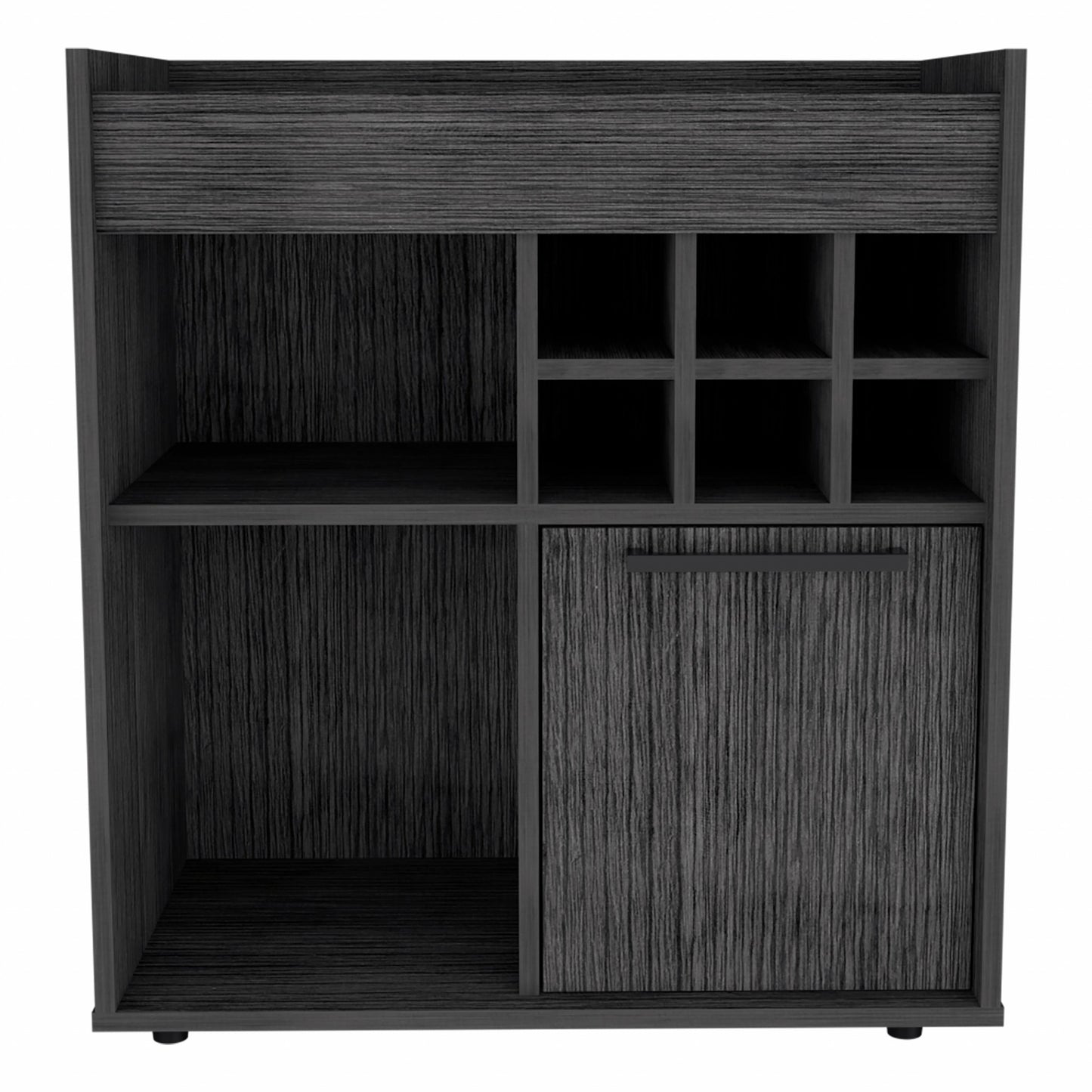 Smokey Oak Bar Cabinet with One Door Panel By Homeroots | Cabinets | Modishstore - 2