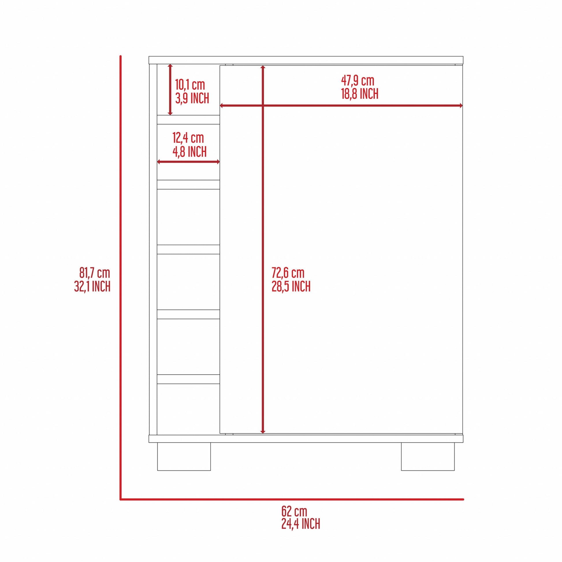 Light Gray Bar Cabinet with One Door Panel By Homeroots | Cabinets | Modishstore - 7