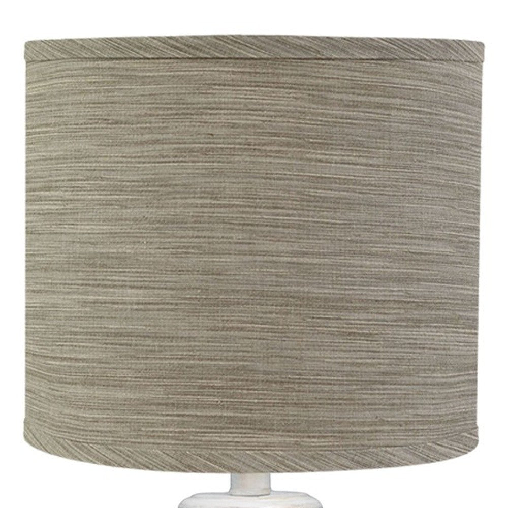 Distressed Whitewash Beige and White Striped Shade Table Lamp By Homeroots | Table Lamps | Modishstore - 4