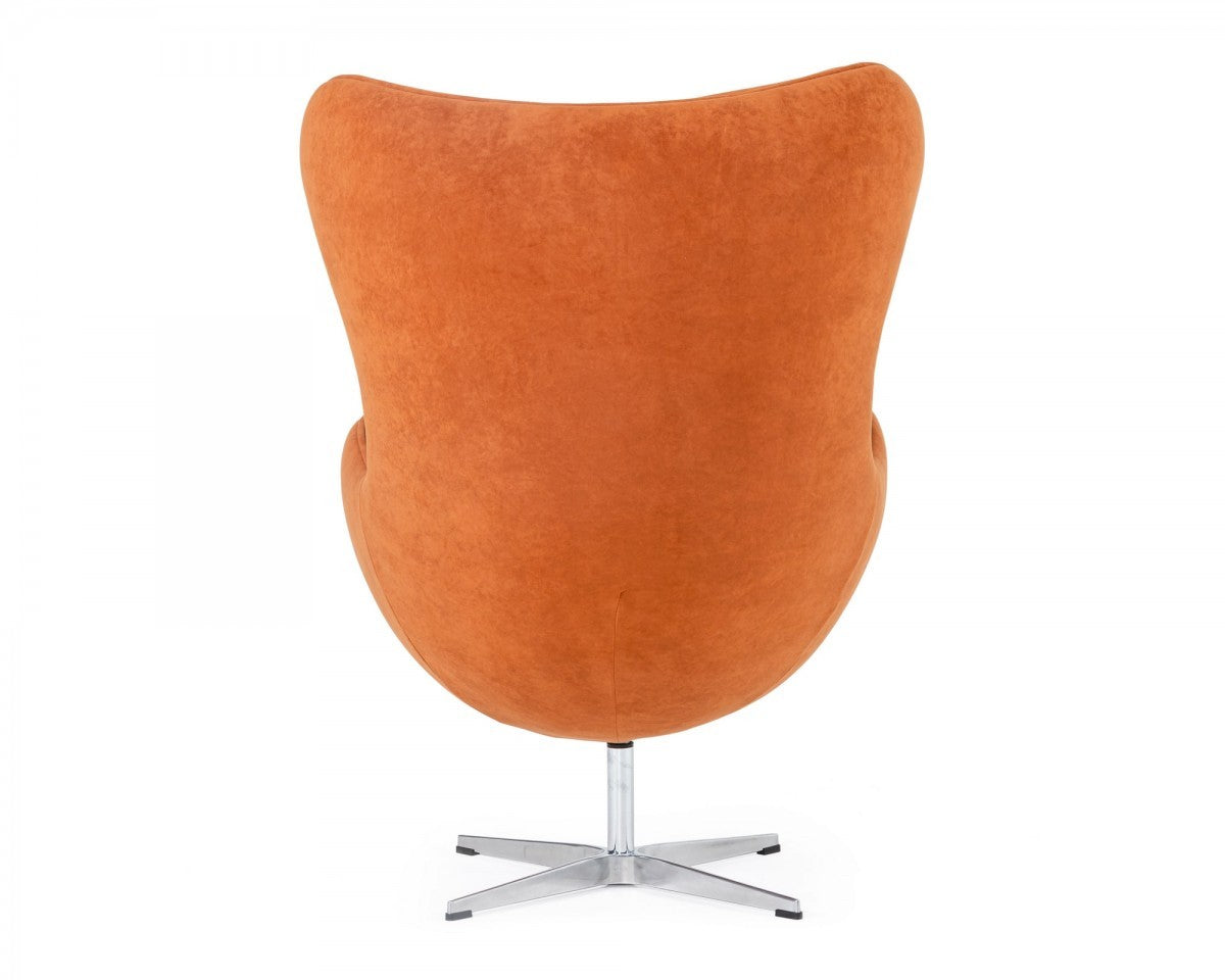 Stylish Mid Century Dark Orange Fabric Swivel Accent Chair By Homeroots | Accent Chairs | Modishstore - 5