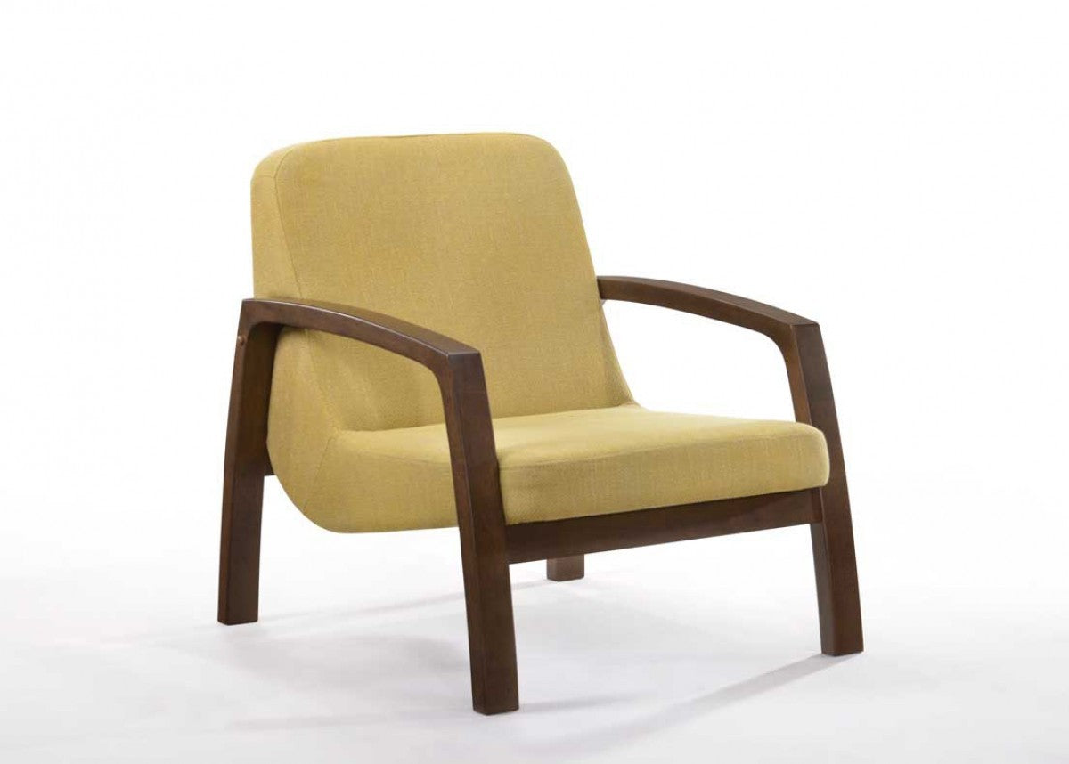 31" Gold and Walnut Retro Modern Wood Armchair By Homeroots | Accent Chairs | Modishstore - 2