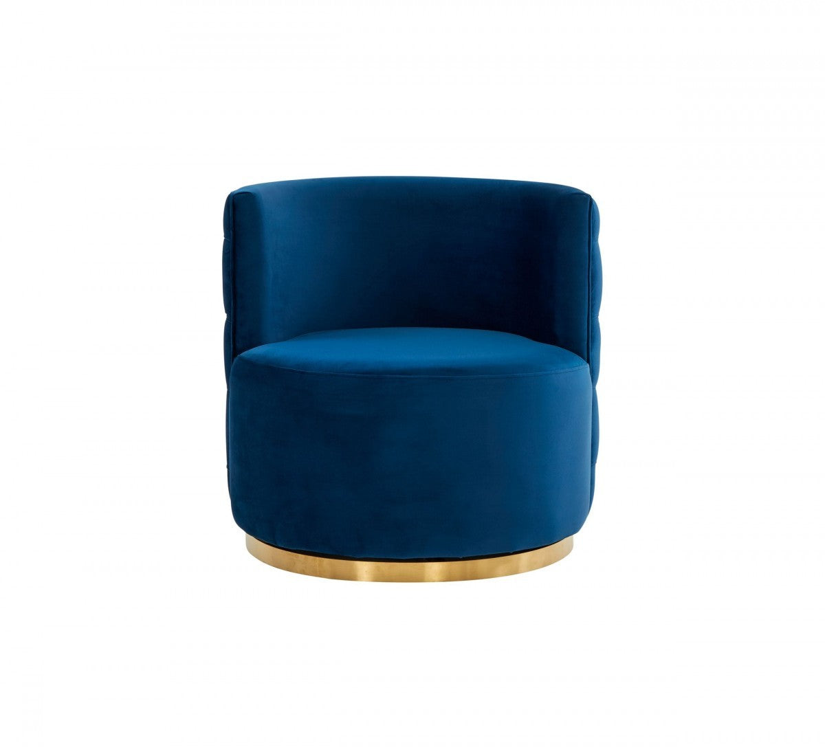 Stylish Blue Velvet And Gold Steel Chair By Homeroots | Accent Chairs | Modishstore - 3