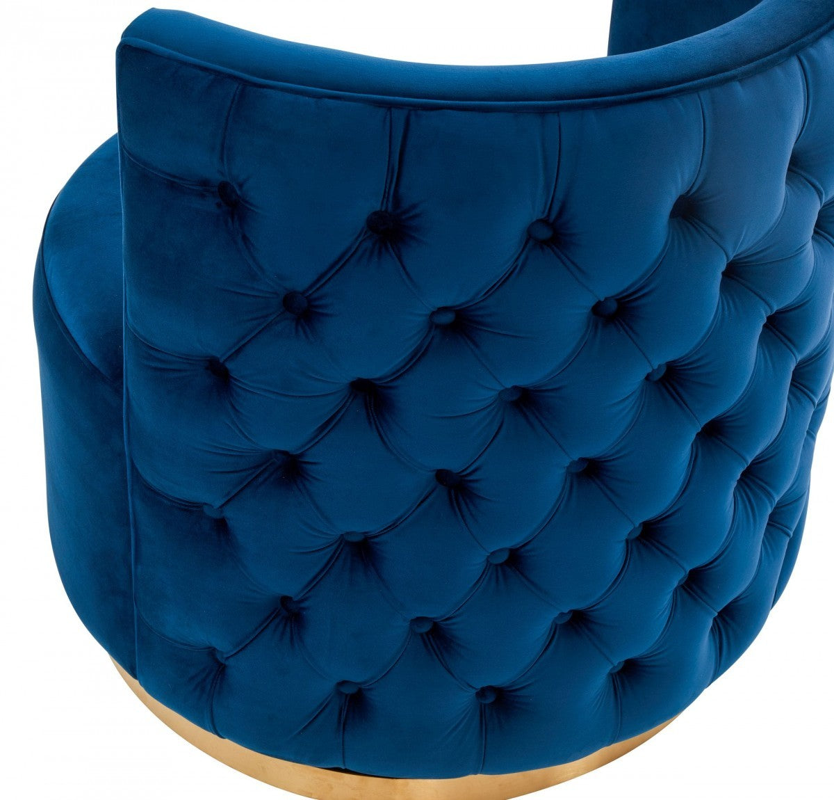 Stylish Blue Velvet And Gold Steel Chair By Homeroots | Accent Chairs | Modishstore - 6