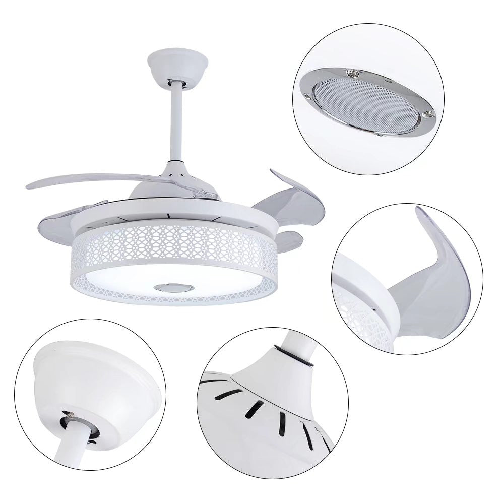 Compact Ceiling Fan And Lamp With Remote By Homeroots | Ceiling Lamps | Modishstore - 6