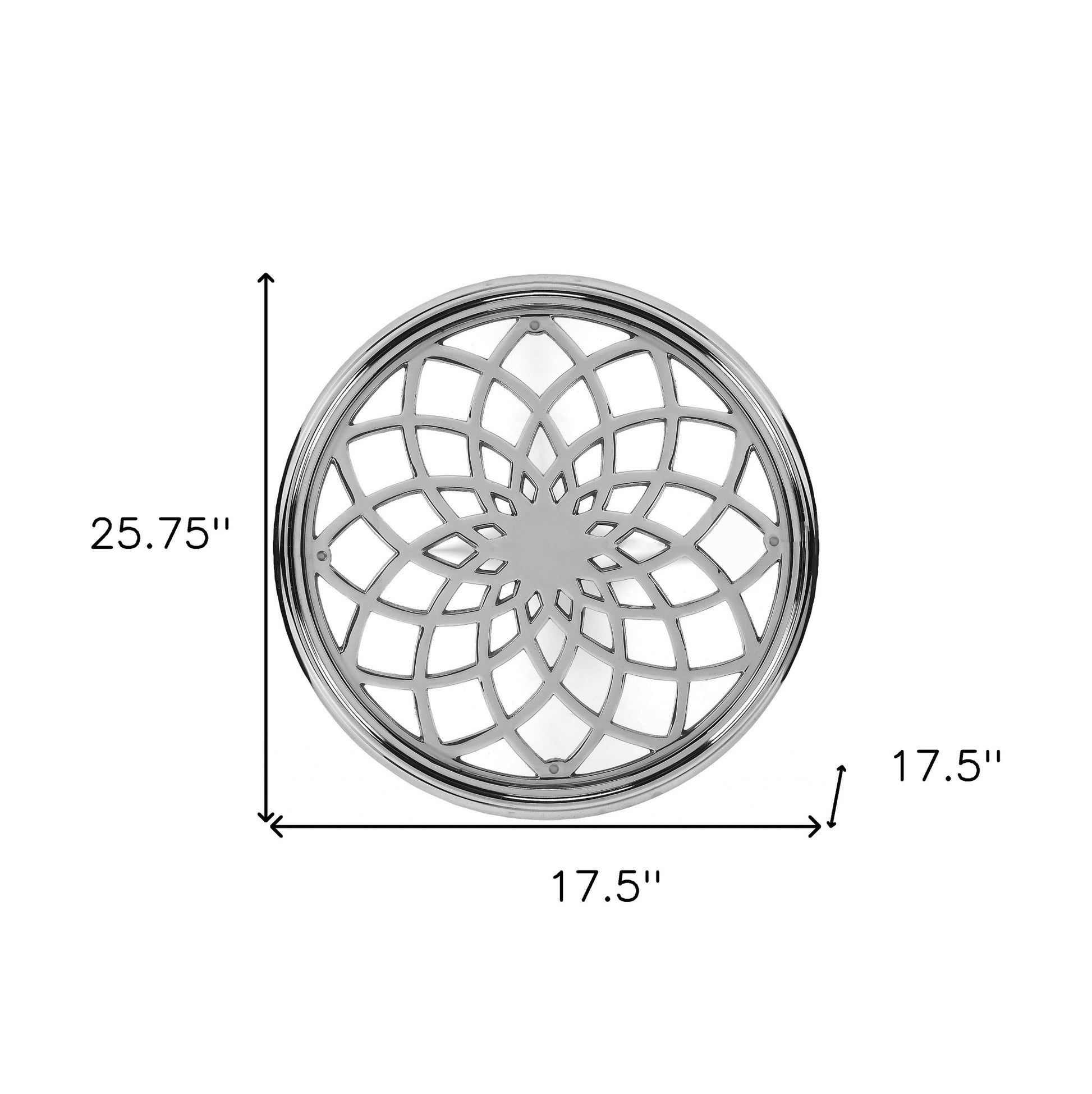 26" Silver Aluminum Open Lattice Round Top End Table By Homeroots | End Tables | Modishstore - 8