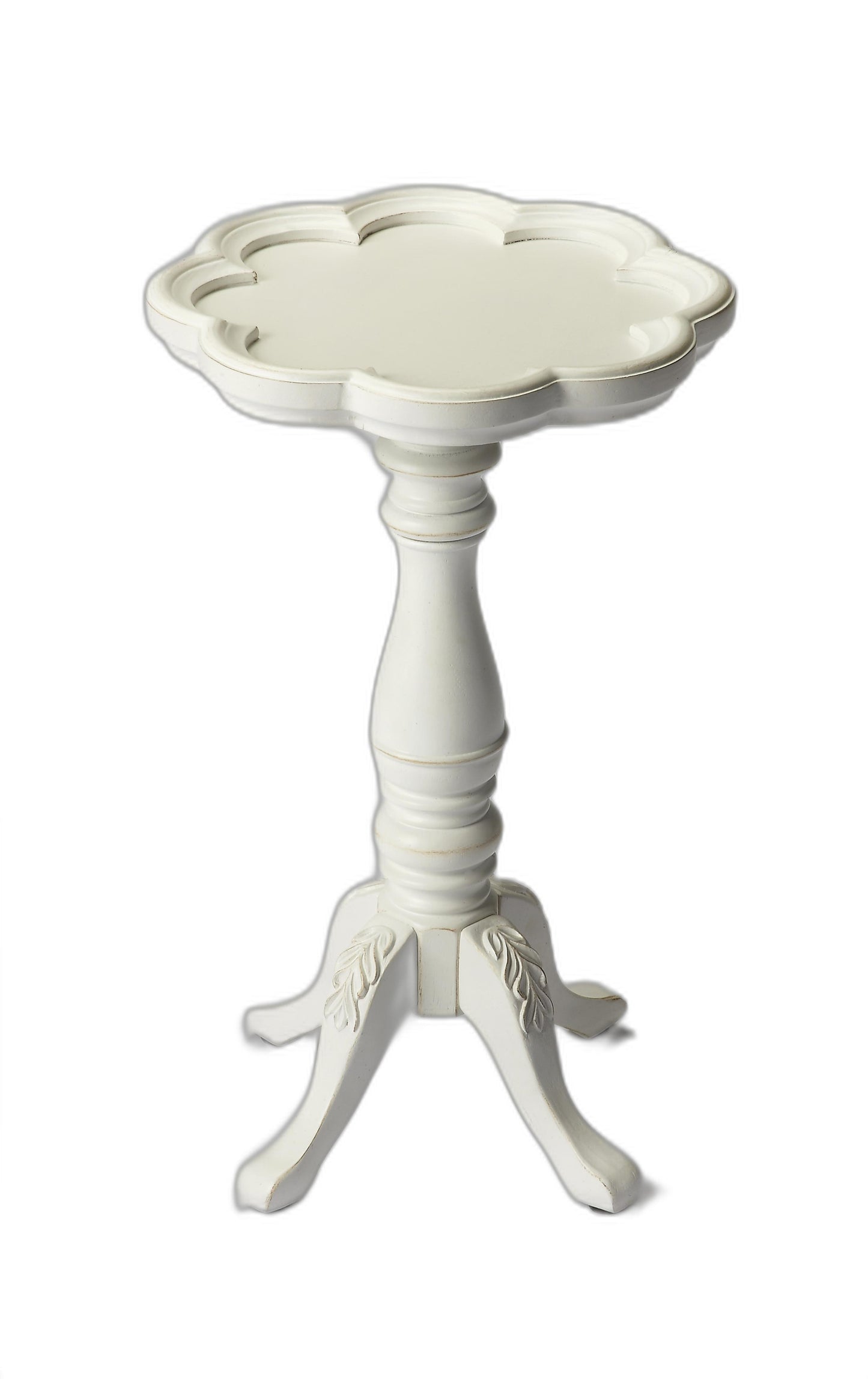 20" Cottage White Wood Floral Top End Table By Homeroots | End Tables | Modishstore - 2