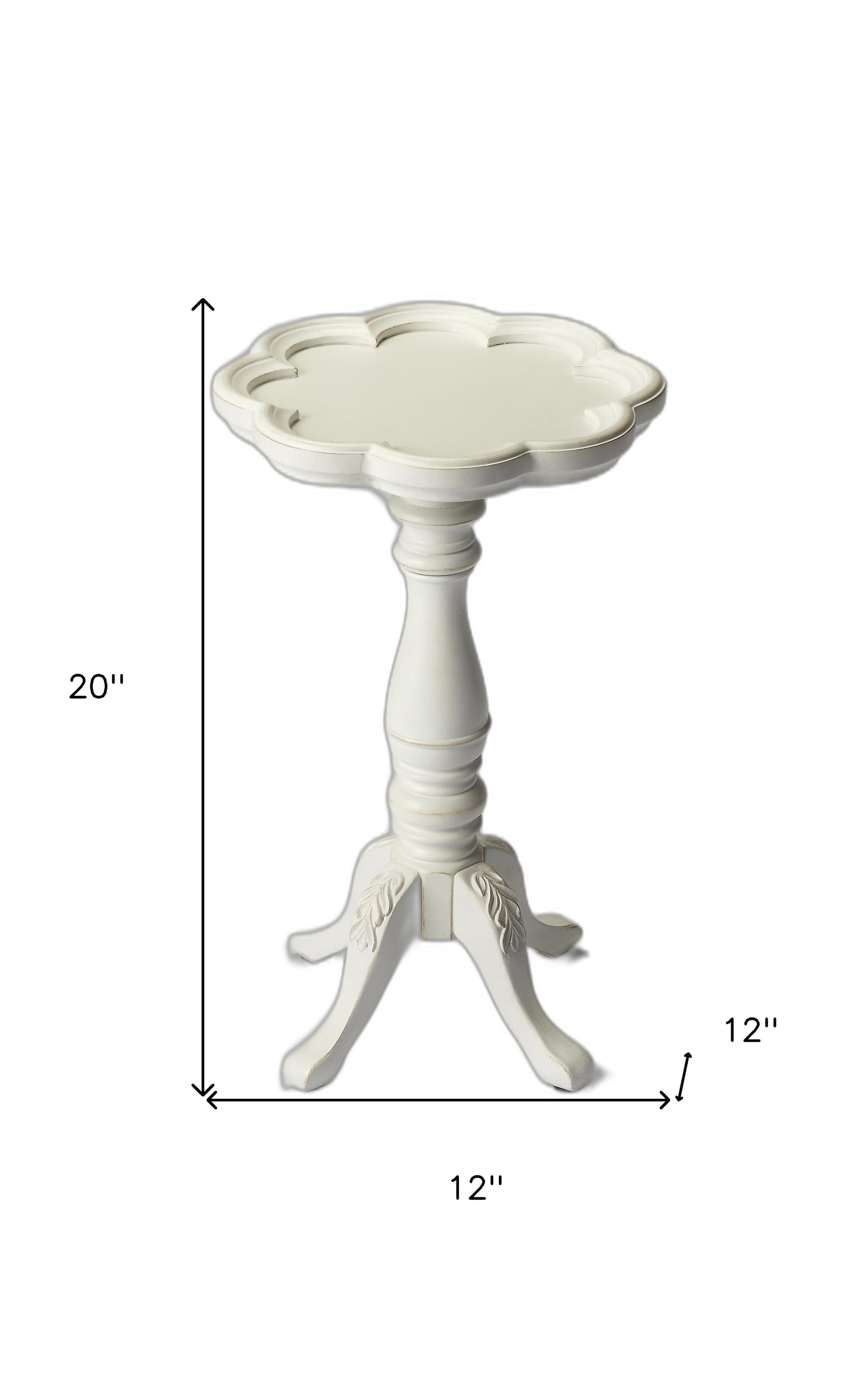 20" Cottage White Wood Floral Top End Table By Homeroots | End Tables | Modishstore - 6