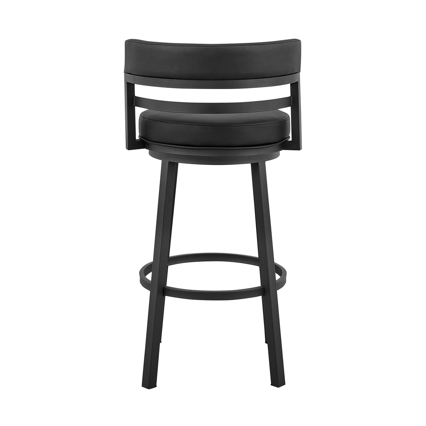 36" Black Faux Leather Counter Height Swivel Low Back Bar Chair By Homeroots | Bar Stools | Modishstore - 6