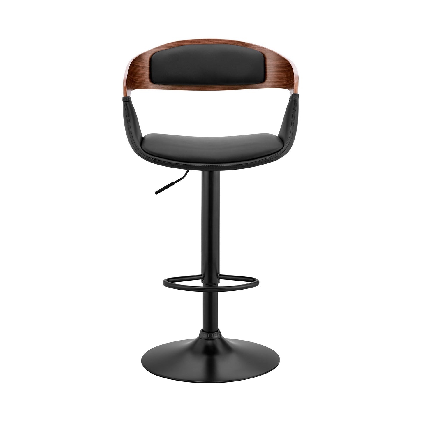 Black Modern Upholstered & Black Base Bar Stool By Homeroots | Bar Stools | Modishstore - 3