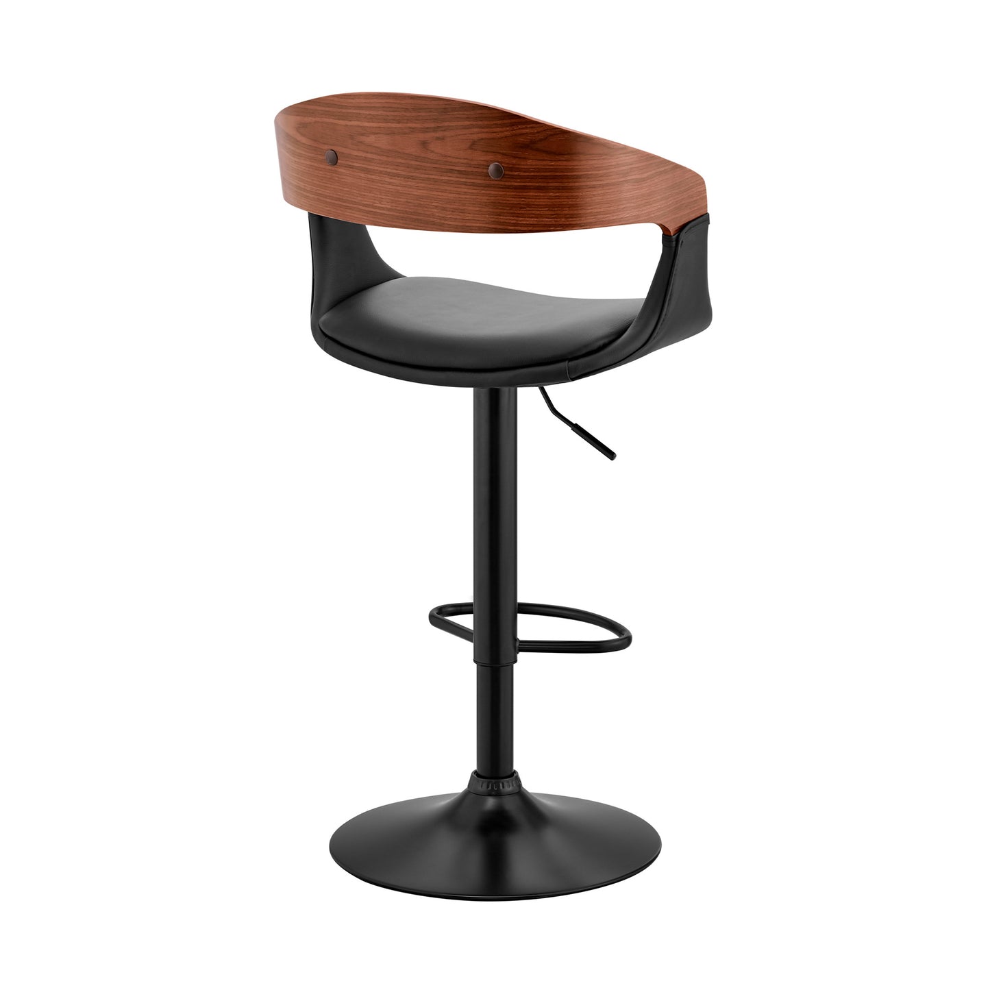 Black Modern Upholstered & Black Base Bar Stool By Homeroots | Bar Stools | Modishstore - 5