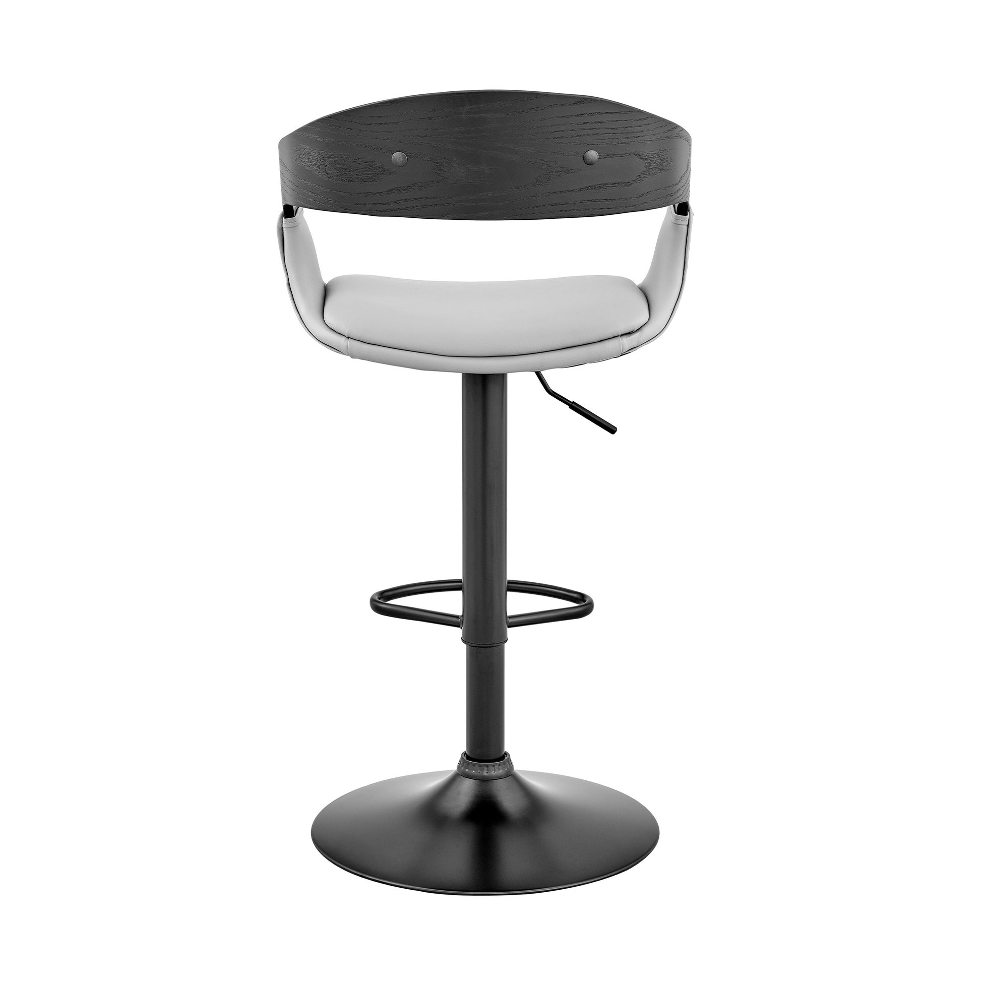 Gray Modern Upholstered & Black Base Bar Stool By Homeroots | Bar Stools | Modishstore - 6