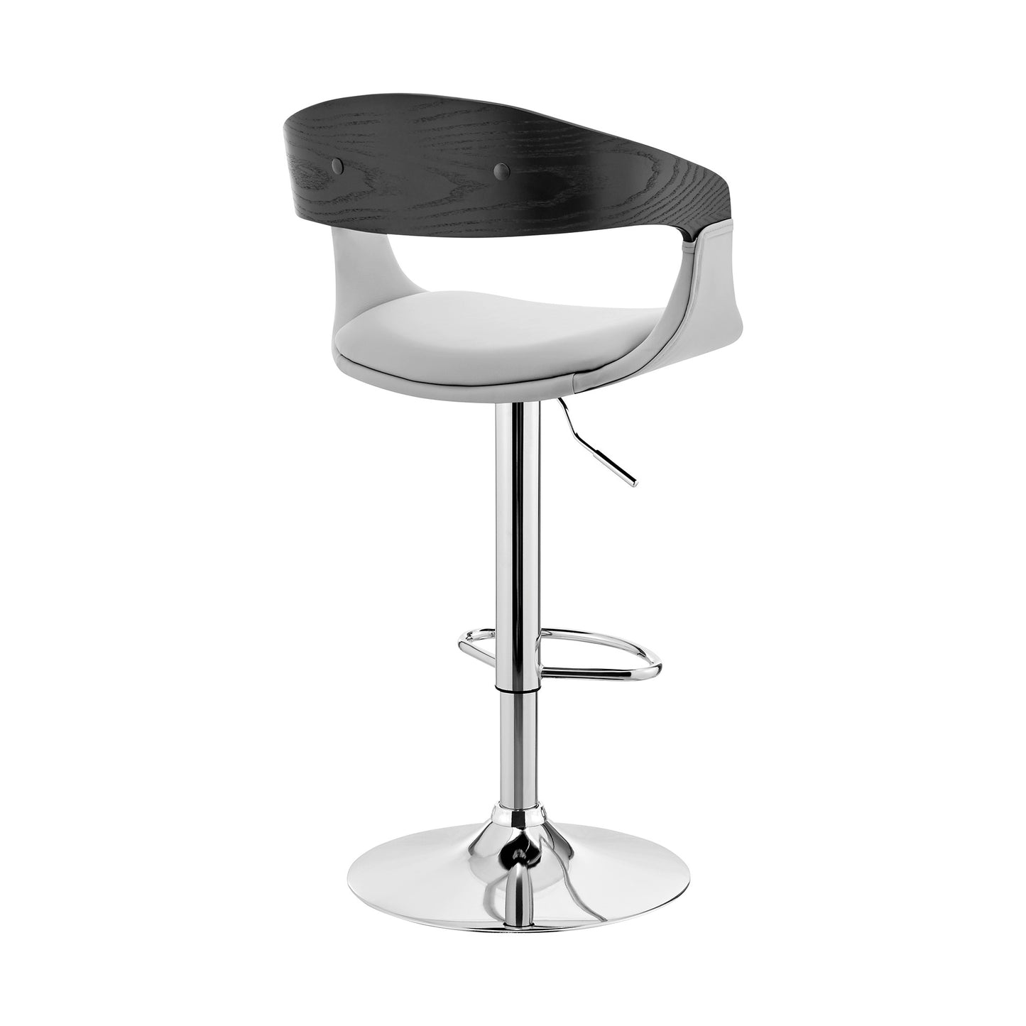 Gray Modern Upholstered & Chrome Base Bar Stool By Homeroots | Bar Stools | Modishstore - 5