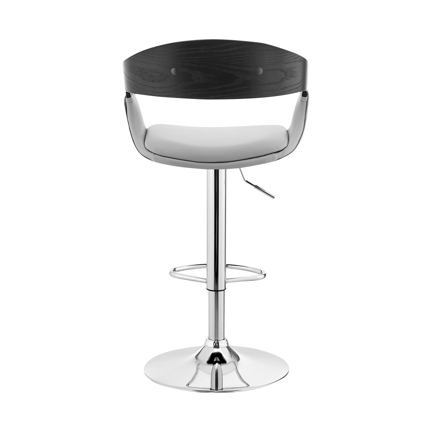 Gray Modern Upholstered & Chrome Base Bar Stool By Homeroots | Bar Stools | Modishstore - 6