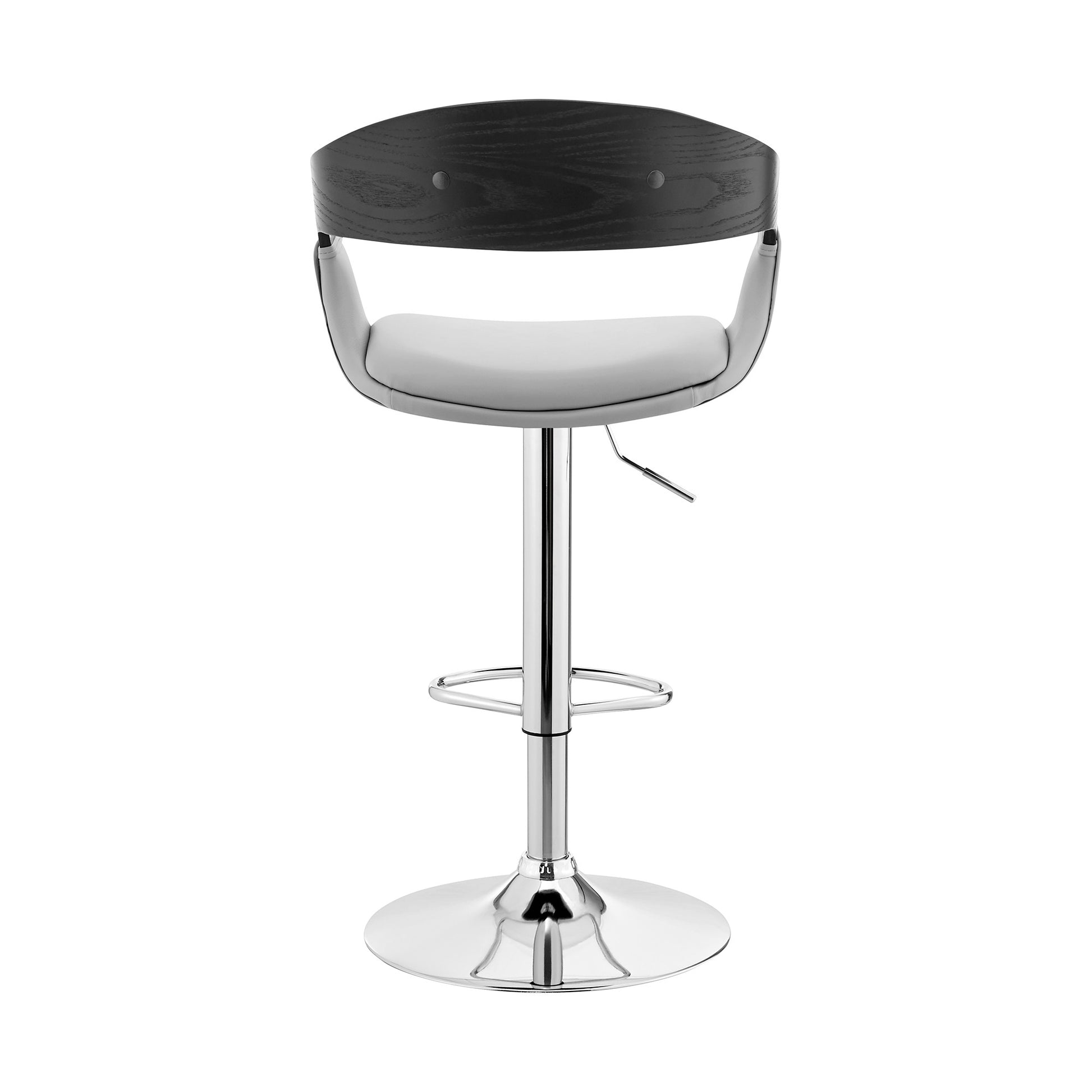 Gray Modern Upholstered & Chrome Base Bar Stool By Homeroots | Bar Stools | Modishstore - 6